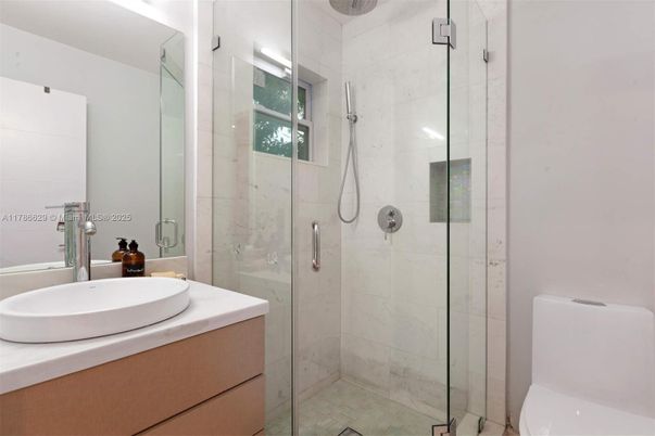 Bathroom, Glass Shower, Interior, Marble Walls
