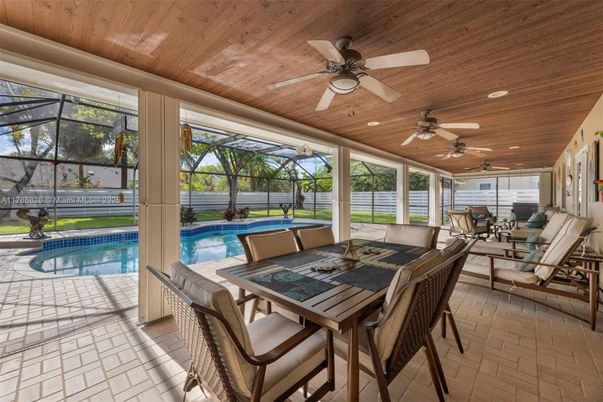 Dining room, Glass Ceilings, Interior, Pool, Recessed Lighting, Sun Room, Wooden Ceilings