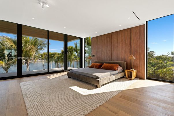 Bedroom, Interior, Recessed Lighting, Water, Wood Texture Flooring