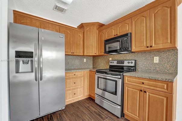 Interior, Kitchen, Stainless Steel Appliances, Wood Texture Flooring