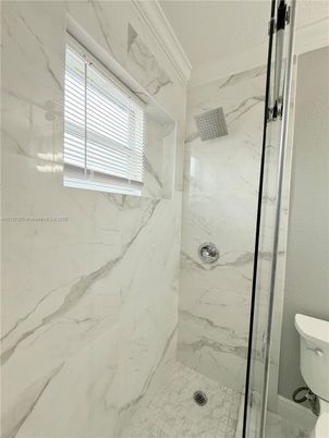 Bathroom, Glass Shower, Interior, Marble Walls