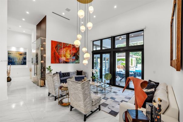 Interior, Living room, Marble, Pendant Lights, Recessed Lighting