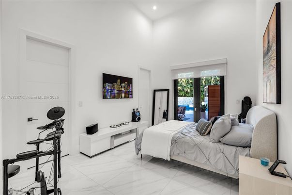Bedroom, Interior, Marble, Recessed Lighting