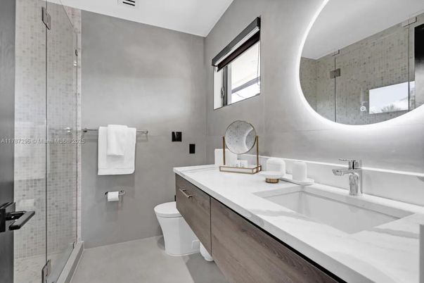 Bathroom, Dual Sink Vanities, Glass Shower, Interior