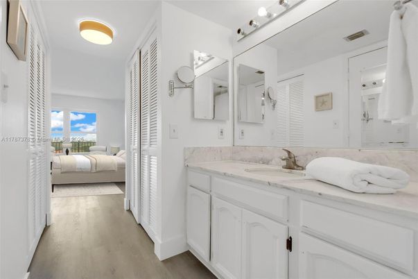 Bathroom, Bedroom, Dual Sink Vanities, Interior, Wood Texture Flooring