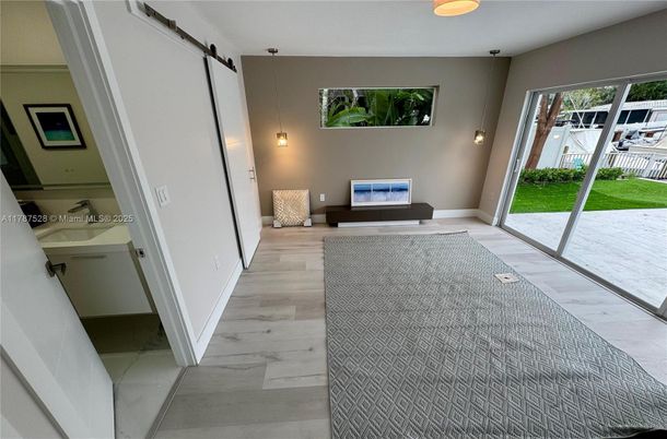 Interior, Marble, Pendant Lights, Wood Texture Flooring