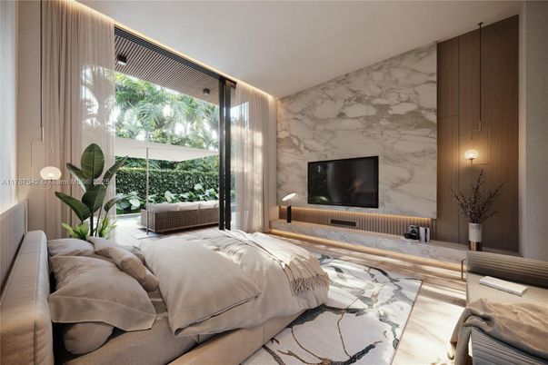 Bedroom, Interior, Marble Walls