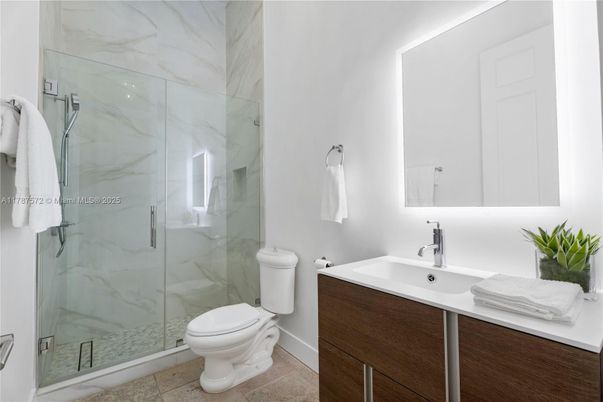 Bathroom, Glass Shower, Interior, Marble Walls