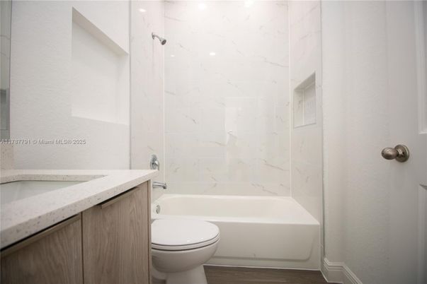 Bathroom, Interior, Marble Walls, Wood Texture Flooring