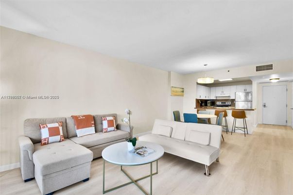 Dining room, Interior, Kitchen, Living room, Pendant Lights, Stainless Steel Appliances, Wood Texture Flooring