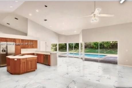 Interior, Kitchen, Marble, Recessed Lighting