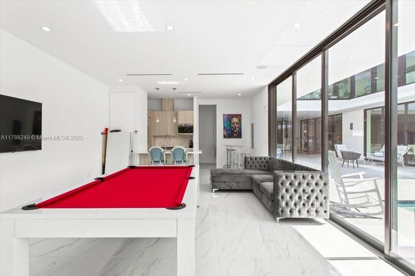 Billiard Table, Game Room, Interior, Kitchen, Living room, Marble, Pendant Lights, Recessed Lighting