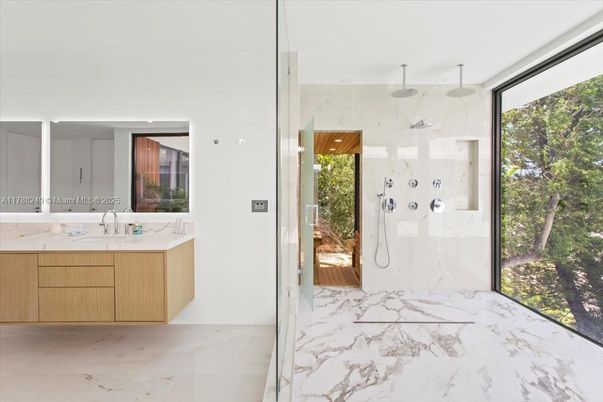 Bathroom, Glass Shower, Interior, Marble, Marble Walls