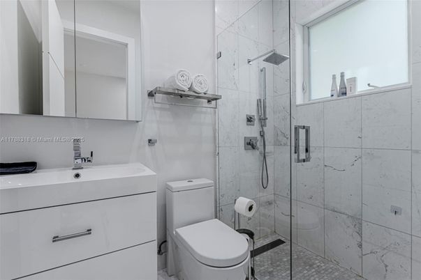 Bathroom, Glass Shower, Interior, Marble Walls