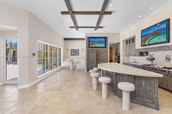 Interior, Kitchen, Recessed Lighting, Stainless Steel Appliances, Wooden Beams