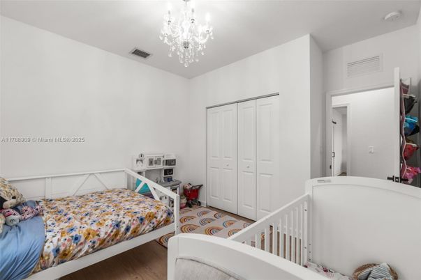 Bedroom, Chandelier, Interior, Wood Texture Flooring