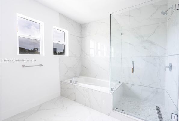 Bathroom, Glass Shower, Interior, Marble, Marble Walls