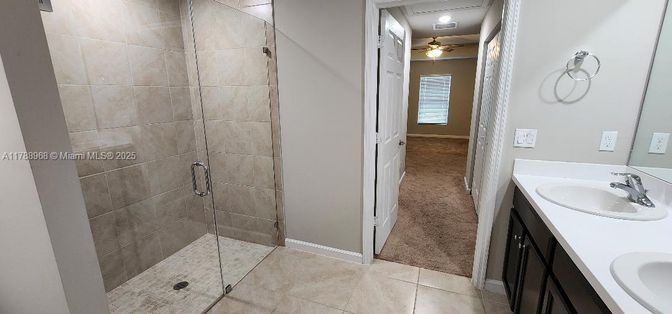 Bathroom, Dual Sink Vanities, Glass Shower, Interior