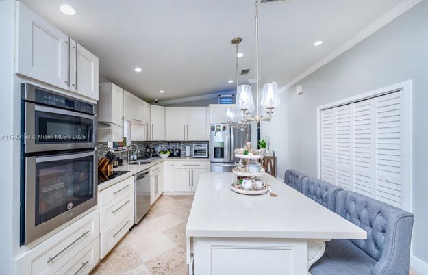 Interior, Kitchen, Pendant Lights, Recessed Lighting, Stainless Steel Appliances