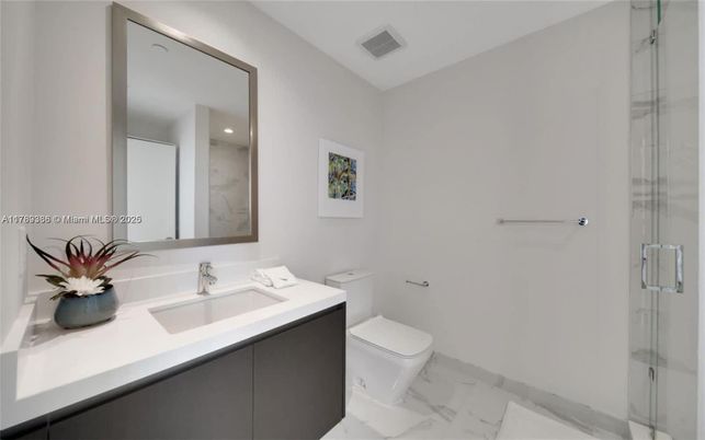 Bathroom, Glass Shower, Interior, Marble, Recessed Lighting
