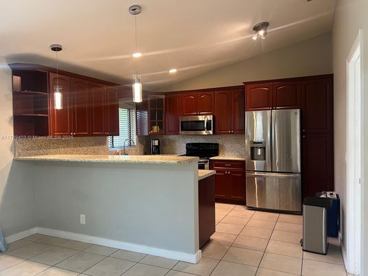 Interior, Kitchen, Pendant Lights, Recessed Lighting, Stainless Steel Appliances