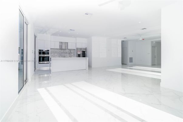 Interior, Kitchen, Marble, Recessed Lighting, Stainless Steel Appliances