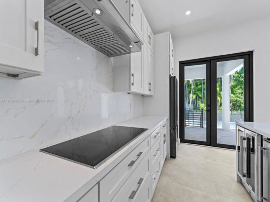 Interior, Kitchen, Marble Walls, Recessed Lighting