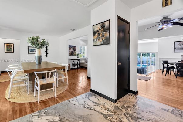 Dining room, Interior, Marble, Wood Texture Flooring