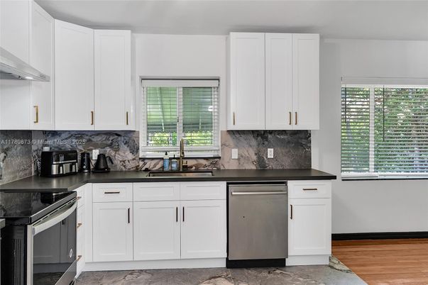 Interior, Kitchen, Stainless Steel Appliances, Wood Texture Flooring