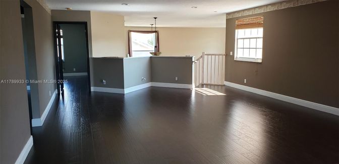 Empty room, Interior, Pendant Lights, Wood Texture Flooring