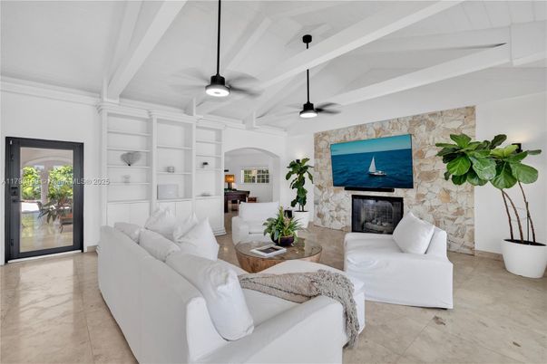 Fireplace, Interior, Living room, Stone Walls