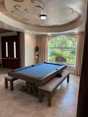 Billiard Table, Game Room, Interior, Recessed Lighting