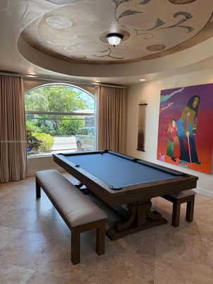 Billiard Table, Game Room, Interior, Recessed Lighting