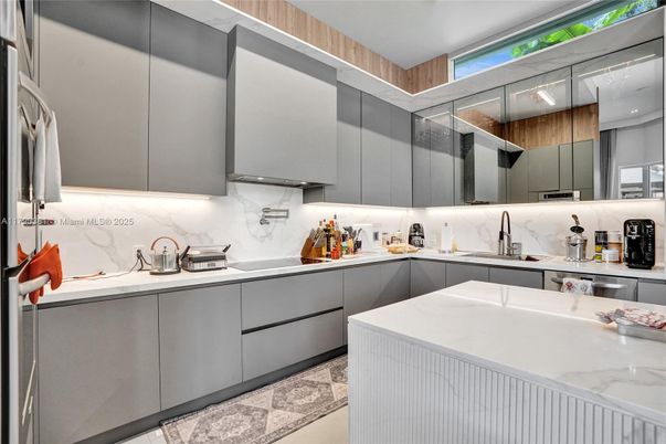 Interior, Kitchen, Marble Walls, Stainless Steel Appliances