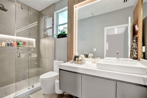 Bathroom, Dual Sink Vanities, Glass Shower, Interior