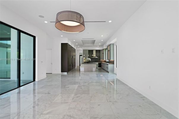 Interior, Kitchen, Marble, Pendant Lights, Recessed Lighting