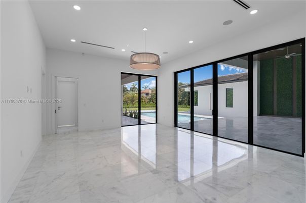 Empty room, Interior, Marble, Pendant Lights, Recessed Lighting