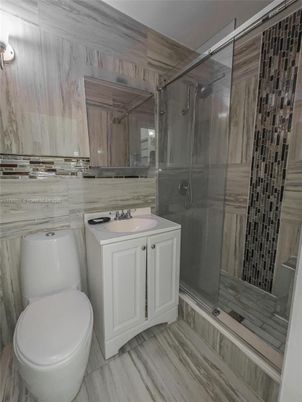 Bathroom, Glass Shower, Interior, Wood Texture Flooring