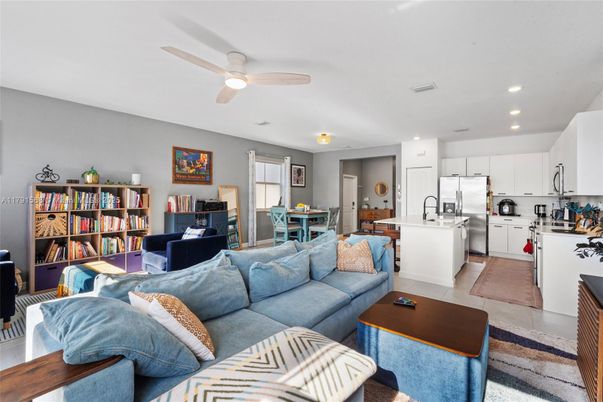 Dining room, Interior, Kitchen, Living room, Recessed Lighting, Stainless Steel Appliances