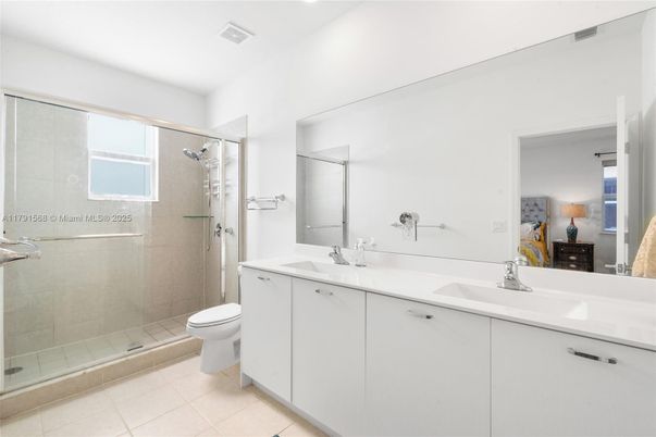 Bathroom, Dual Sink Vanities, Glass Shower, Interior