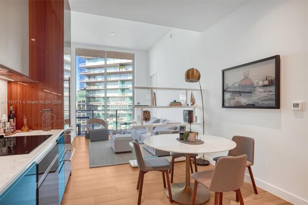 Dining room, Interior, Living room, Recessed Lighting, Wood Texture Flooring