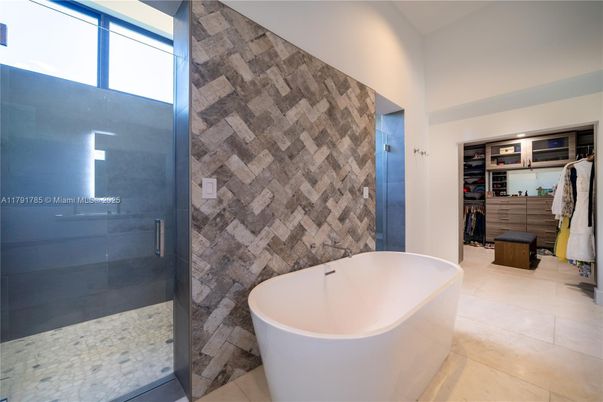 Bathroom, Free Standing Baths, Glass Shower, Interior, Walk-in Closets