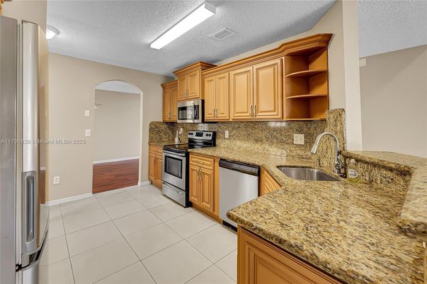 Interior, Kitchen, Stainless Steel Appliances, Wood Texture Flooring
