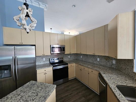 Interior, Kitchen, Stainless Steel Appliances, Wood Texture Flooring