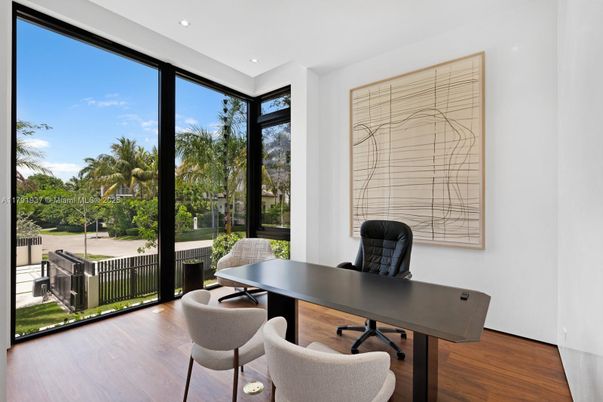 Home Office, Interior, Recessed Lighting, Wood Texture Flooring
