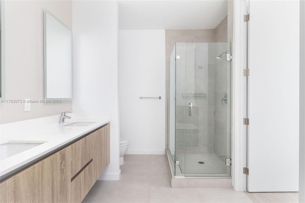 Bathroom, Dual Sink Vanities, Glass Shower, Interior