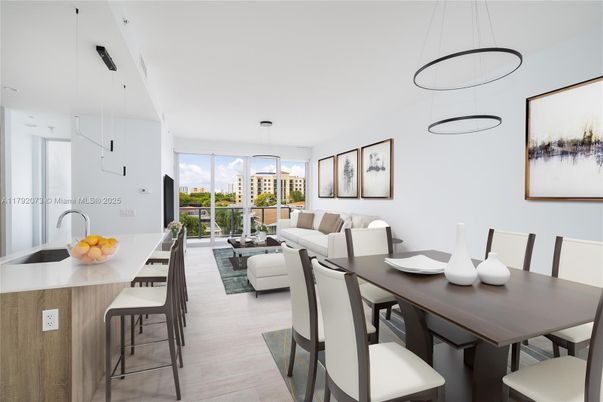 Dining room, Interior, Living room, Pendant Lights, Wood Texture Flooring
