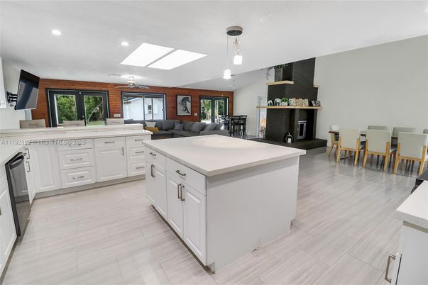 Dining room, Interior, Kitchen, Living room, Pendant Lights, Recessed Lighting, Wood Texture Flooring