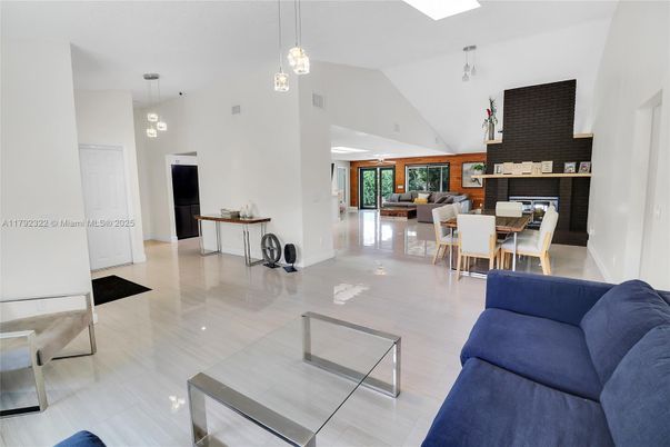 Dining room, Fireplace, Interior, Living room, Pendant Lights