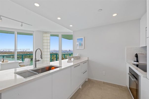 Interior, Kitchen, Recessed Lighting, Stainless Steel Appliances, Water